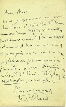 Item #10167 Darius Milhaud Autograph Letter Signed About Making Records and His Work. Darius Milhaud