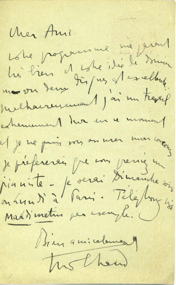 Item #10167 Darius Milhaud Autograph Letter Signed About Making Records and His Work. Darius Milhaud.