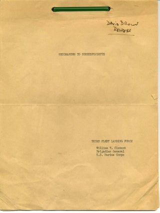Item #10288 1945- US Landing Force Original Memo: "Japanese have agreed to disarm and...
