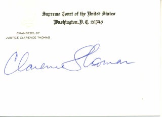 Item #10295 Clarence Thomas Signed Chamber Card. Clarence Thomas