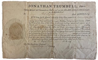 John Trumbull Signed Document. Jonathan Trumbull.