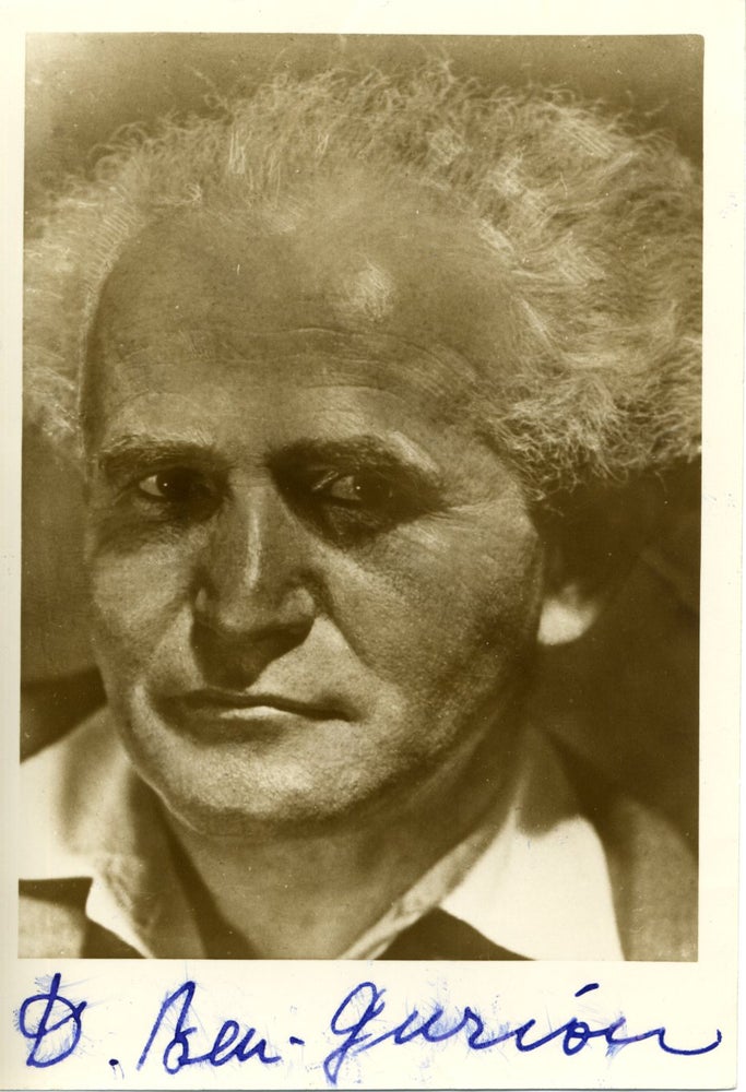 Item #11610 David Ben Gurion Signed Photo. David Ben Gurion.
