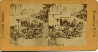 Item #11745 Early Stereoview of Los Angeles Street Scene. Los Angeles, Early Photo