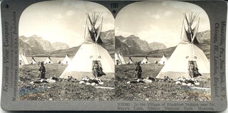 Item #11747 Early 1900's Native American Reservation Stereoview. Native American, Photograph