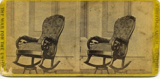 Item #11907 Stereoview of The Chair where Lincoln Sat at the Time of His Assassination. Abraham...