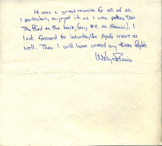 Item #12325 Autographed letter signed by Wally Schirra regarding Tom Stafford. Wally Schirra