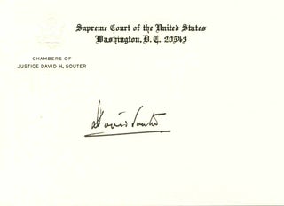 Item #12474 David Souter Signed "Supreme Court of the United States" Card. David Souter