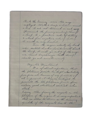 Item #12775 Early Aviation Engineering: 1920s Handwritten Technical Manuscript on Aircraft Engine...