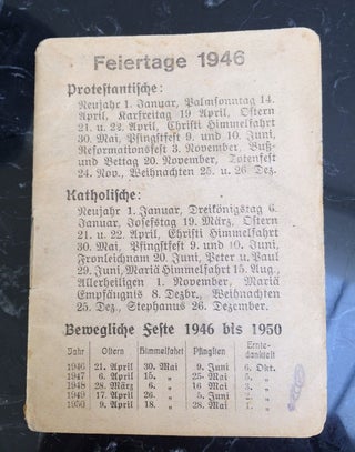 Item #13291 Field Marshal Albert Kesselring's Personal Pocket Calendar During Nuremburg Trials -...