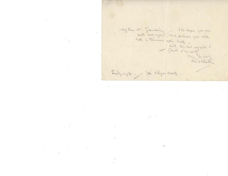 Item #13569 Whistler Autograph Letter Signed, Writes a Friendly Letter in his Hand. James Abbott McNeil Whistler.