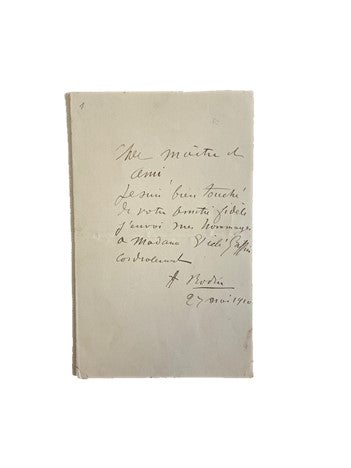 Item #13596 Rodin Writes a Letter to his Closest Friend. Auguste Rodin.