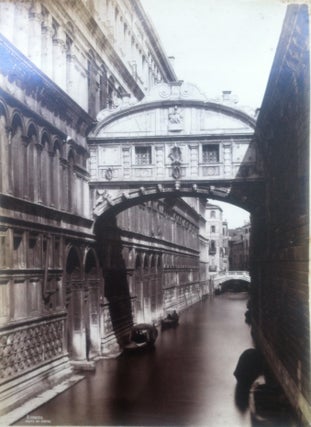 Item #13933 Large 19th Century Photograph of a Venice Canal under the Bridge of Sighs. VENICE,...