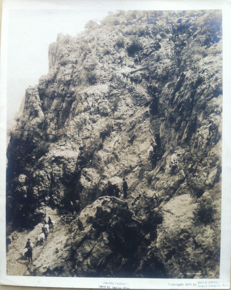 Item #13938 Large 19th Century Photograph of "Jacob's Ladder," the Treacherous Trail into the Grand Canyon. GRAND CANYON PHOTO.
