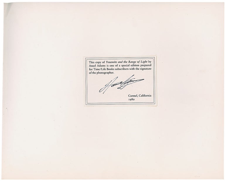 Item #13958 Ansel Adams Signed Yosemite Book. Adams Adams.