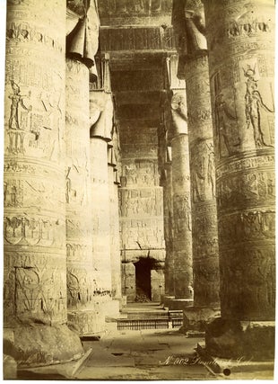 Item #14049 Original Photograph of Egyptian Temple Interior, Printed Circa 1880s. PHOTO, EGYPT