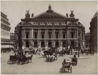 Item #14051 Large Vintage 1880s Albumen Photograph of the Paris Opera and Street Scene. PARIS...