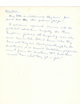 Item #14106 Civil Rights Preriod handwritten speech notes prepared for Malcolm X. Malcolm X