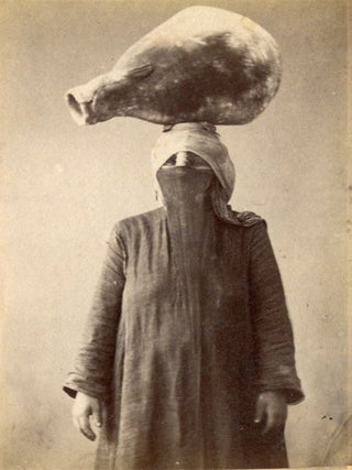 Item #14287 Original CDV photo of an Arab woman with water pot, Printed Circa 1890. Photograph