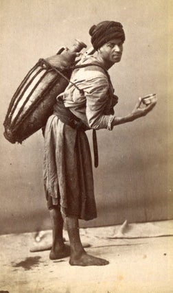 Item #14289 Original CDV Photo of an Arab Water Seller, Printed Circa 1890. Photograph Arab Water...