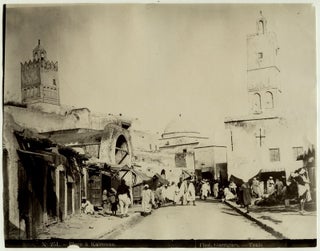 Item #14290 Vintage Albumen Photograph of Arabian Market, Circa 1880s. Photograph Arabian Market