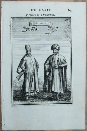 Item #14371 Original Engraving of Arab Costumes, Published in 1748. Arab Costumes, Persian