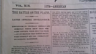 Item #14379 Newspaper: Report of General Custer's Death. General Custer