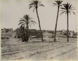 Item #14382 Photograph of Arab Ruins and Palm Trees, Printed Circa 1890. Arab Photo