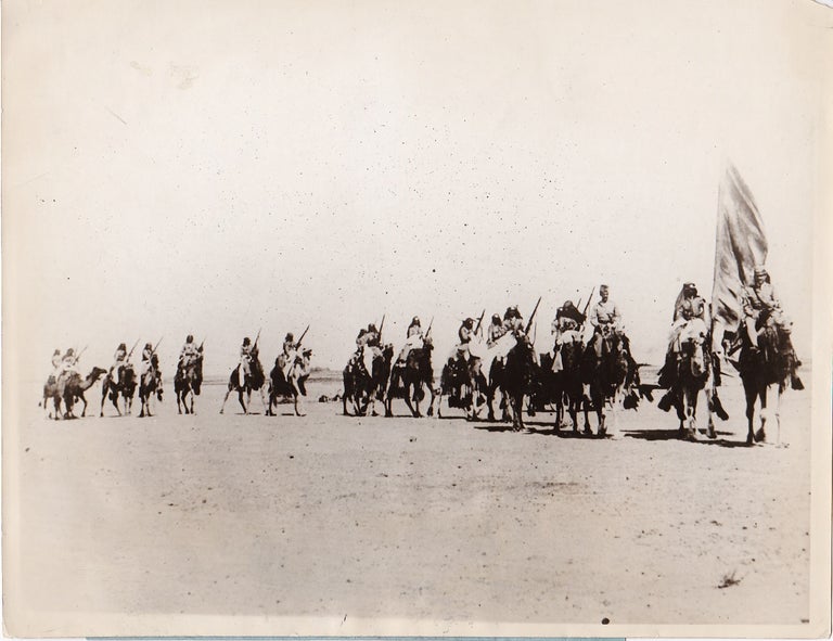 Item #14409 1928 Press Photograph of Arab Desert Warriors vs Wahabi Raiders. Desert Warriors, Photograph.