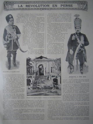Item #14421 Vintage Article about Persian Shah in 1909 French Magazine. Iran King Persian Shah