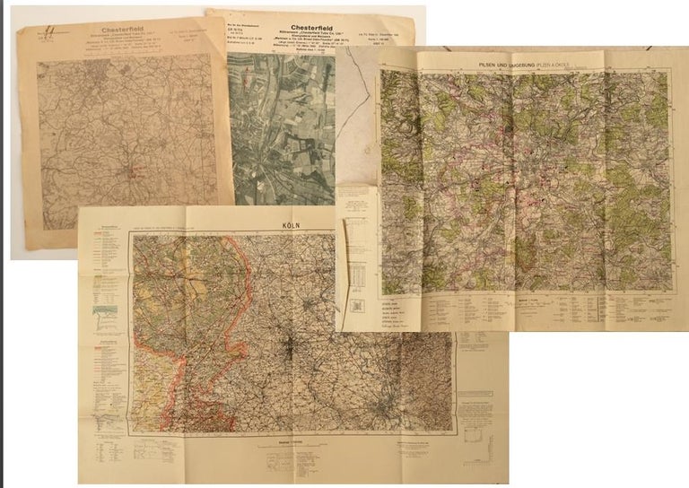 Item #14430 Collection of 10 German-made WWII-era maps of cities and Factories. MAPS WWII, GERMAN.