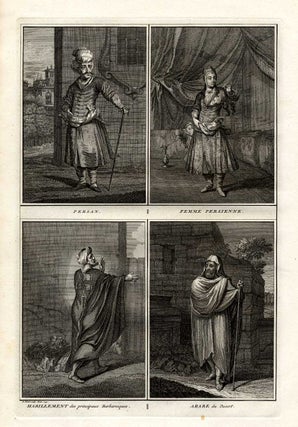 Item #14435 Engraving Persian Costumes, Printed in 1727. Persian Arabian Costume