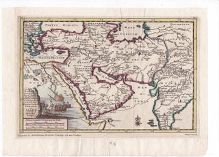 Item #14469 1705 Original Map of Jerusalem, Turkey, Arabia, Persia, and India by Pieter Van Der...