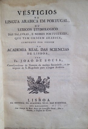 First Edition, First Etymological Dictionary to Record Portuguese words of Arabic Origin