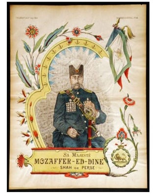 Item #14562 Beautiful Engraving of Mozaffer Ed Dine, Shah of Persia, Circa 19th Century. iran...