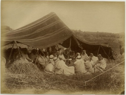 Item #14589 Set of 19th Century Vintage Albumen Prints of A Bedouin Camp. Bedouin Camp, Albumen Photo.