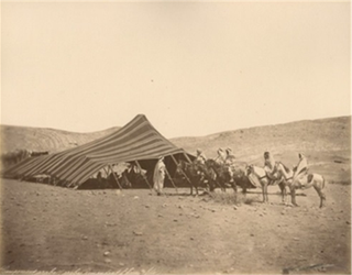 Set of 19th Century Vintage Albumen Prints of A Bedouin Camp