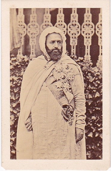 Item #14593 Abd el-Kader, an Original CDV Photograph, circa 1900. Arab Leaders.