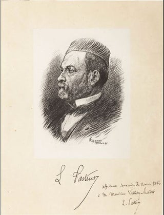 Item #14637 Very Large Louis Pasteur Inscribed Portrait. Louis Pasteur