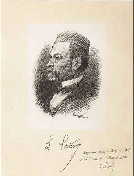 Item #14637 Very Large Louis Pasteur Inscribed Portrait. Louis Pasteur.