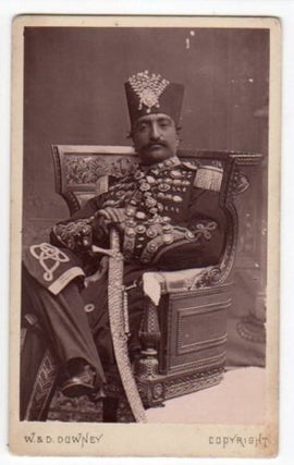 CDV of Naser al-Din Shah Qajar of Iran c. 1880 with Royal Sword
