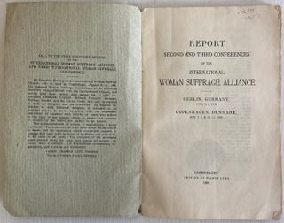 Very Rare Surviving Copy of the International Woman Suffrage Alliance Original Reports for the. IWSA Report Woman Suffrage.