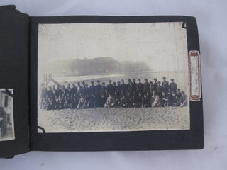Original Vintage Japanese Military Photo Album, with photos featuring soldiers and villagers