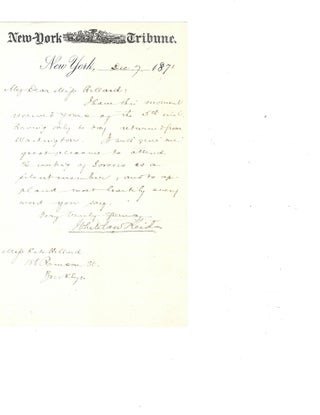 Item #15338 Letter from an early ally of A Politician Agrees to Cover a Women's Suffrage Meeting:...