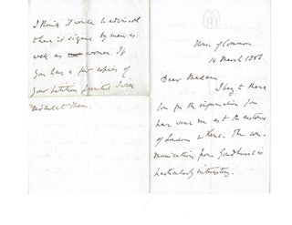Early 1856 Pair of Letters Gathering Legal Support for the UK Married Woman's Property Act. Women Property Rights, Sir Thomas.