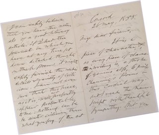 Item #15364 Exceptional Literary Letter by Ralph Waldo Emerson to a Female Literary Critic...