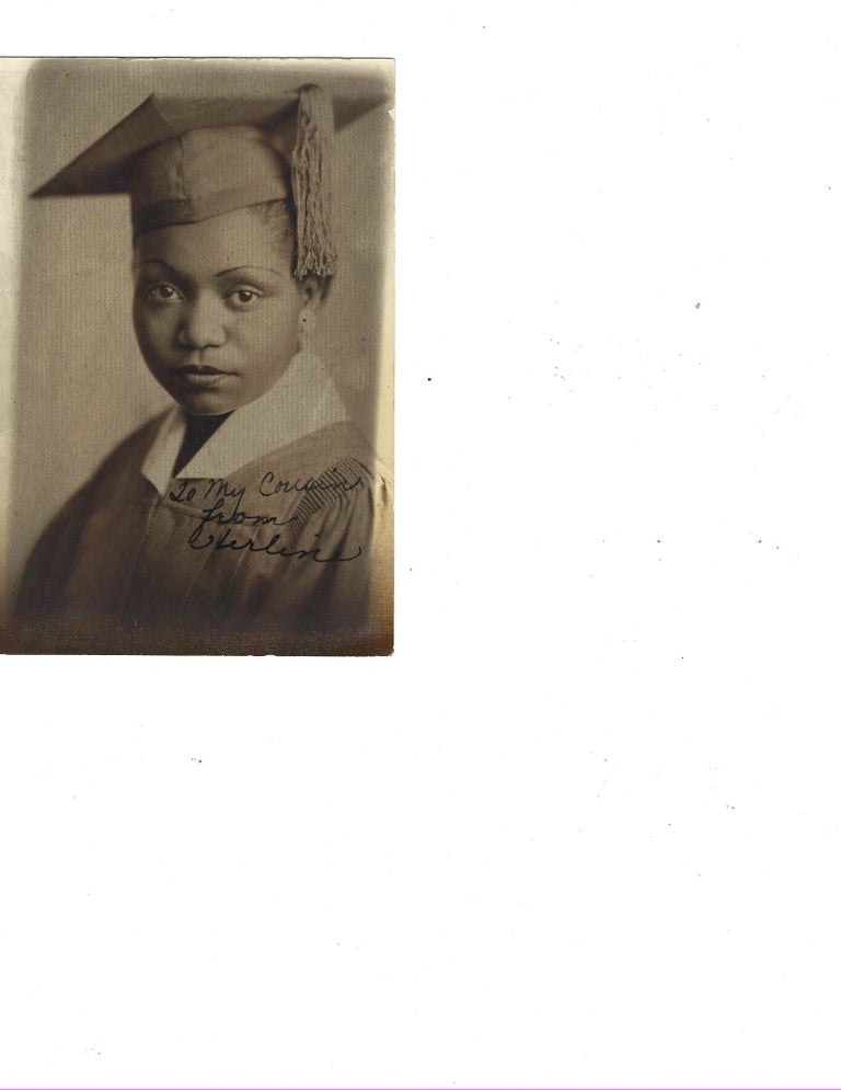Item #15403 African American Female Graduate Photo. EDUCATION, AFRICAN AMERICAN.
