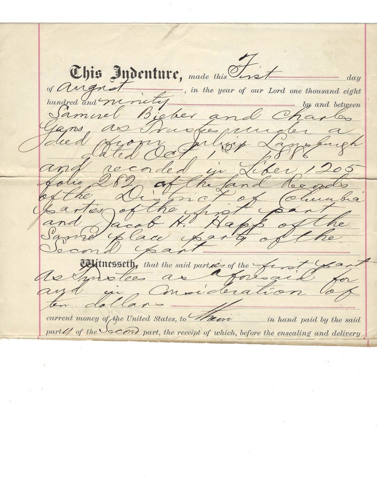 Item #15475 Blanche Bruce, First African American to Serve a Full Term in the Senate, and a Former Slave, Signs in his Capacity as Recorder of Deeds. Blanche Bruce.