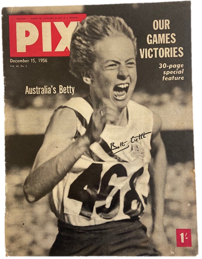 Item #15639 Australian Olympic champion sprinter, Betty Cuthbert Signed Image. Cuthbert Betty, WOMEN in Sports.