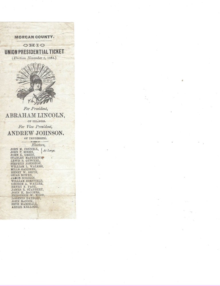 Item #15662 Presidential Ticket 1864. Abraham Lincoln.