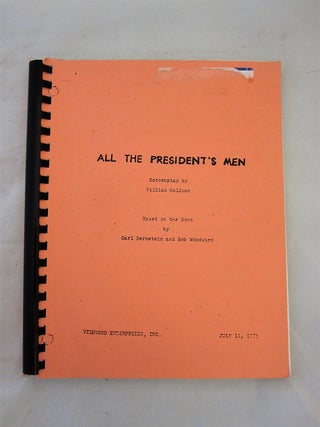 Item #15757 Early-Stage Screenplay for All the President’s Men Brought the Infamous Watergate...